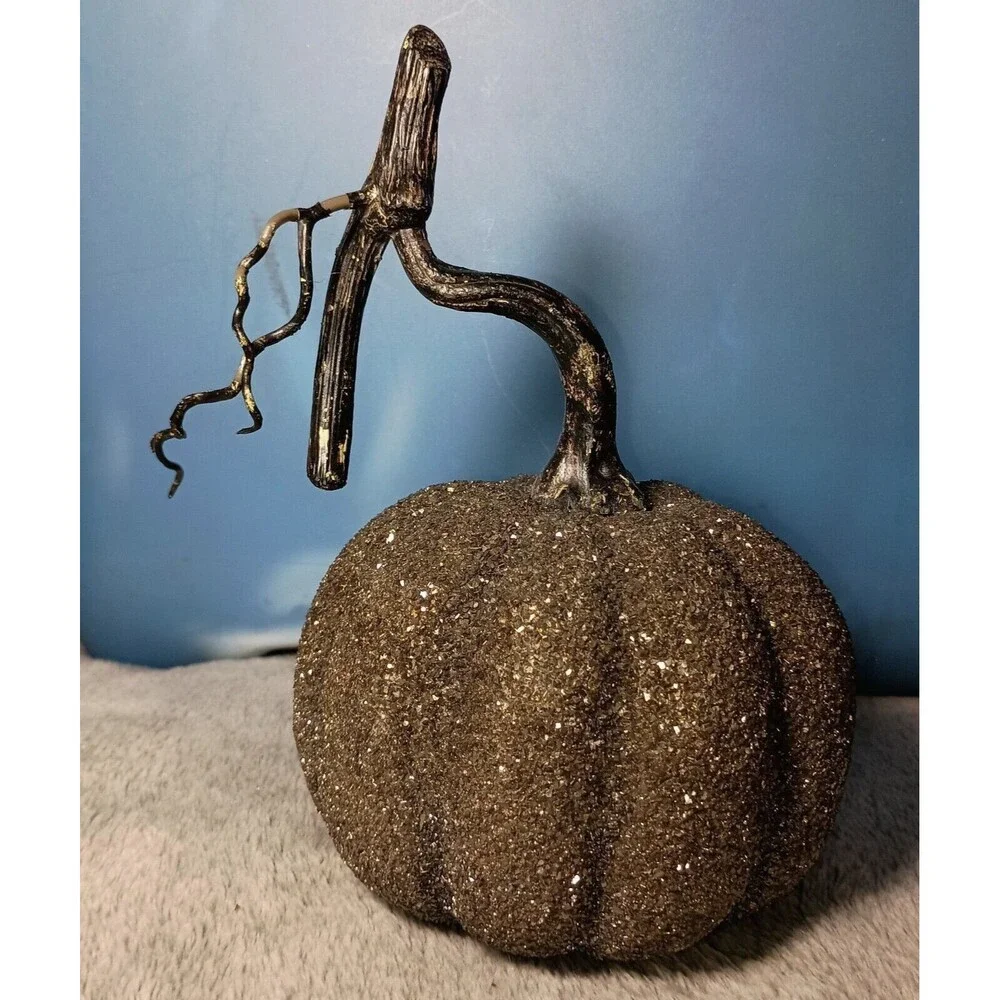 *Rare* Pottery Barn German Glitter Pumpkin Shimmering Unique Coveted Collectible